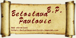 Beloslava Pavlović vizit kartica